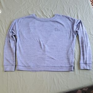 Gilly Hicks Heather Blue long sleeve shirt w/ Open V-Neck in back. NWOT.